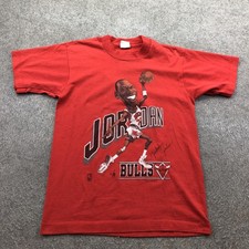 Vintage Chicago Bulls Shirt Mens Small Red Basketball Salem Jordan Caricature