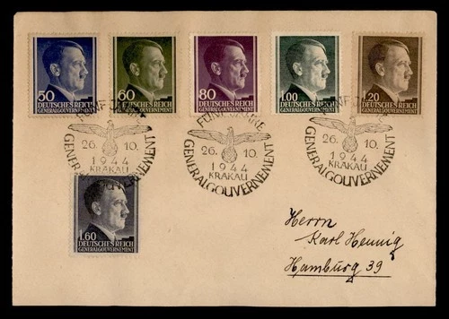 DR WHO 1944 GERMANY GENERAL GOVERNMENT 1.60 FDC? COMBO WWII KRAKAU M77948