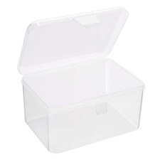 Clear Storage Container with Hinged Lid 120x85x65mm, 4 Pack Plastic Rectangul...