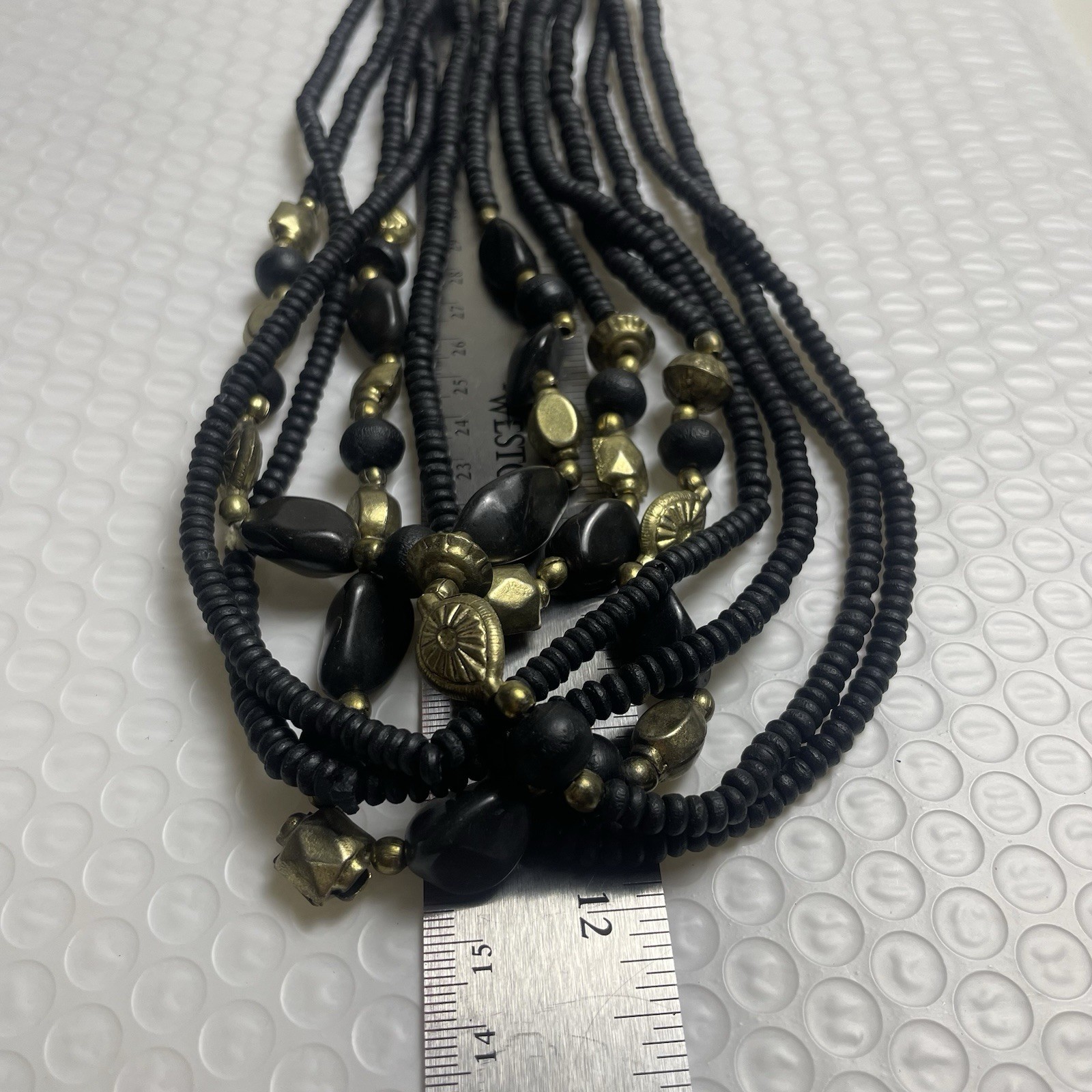 Black And Gold Multiple Chain Statement Necklace … - image 4