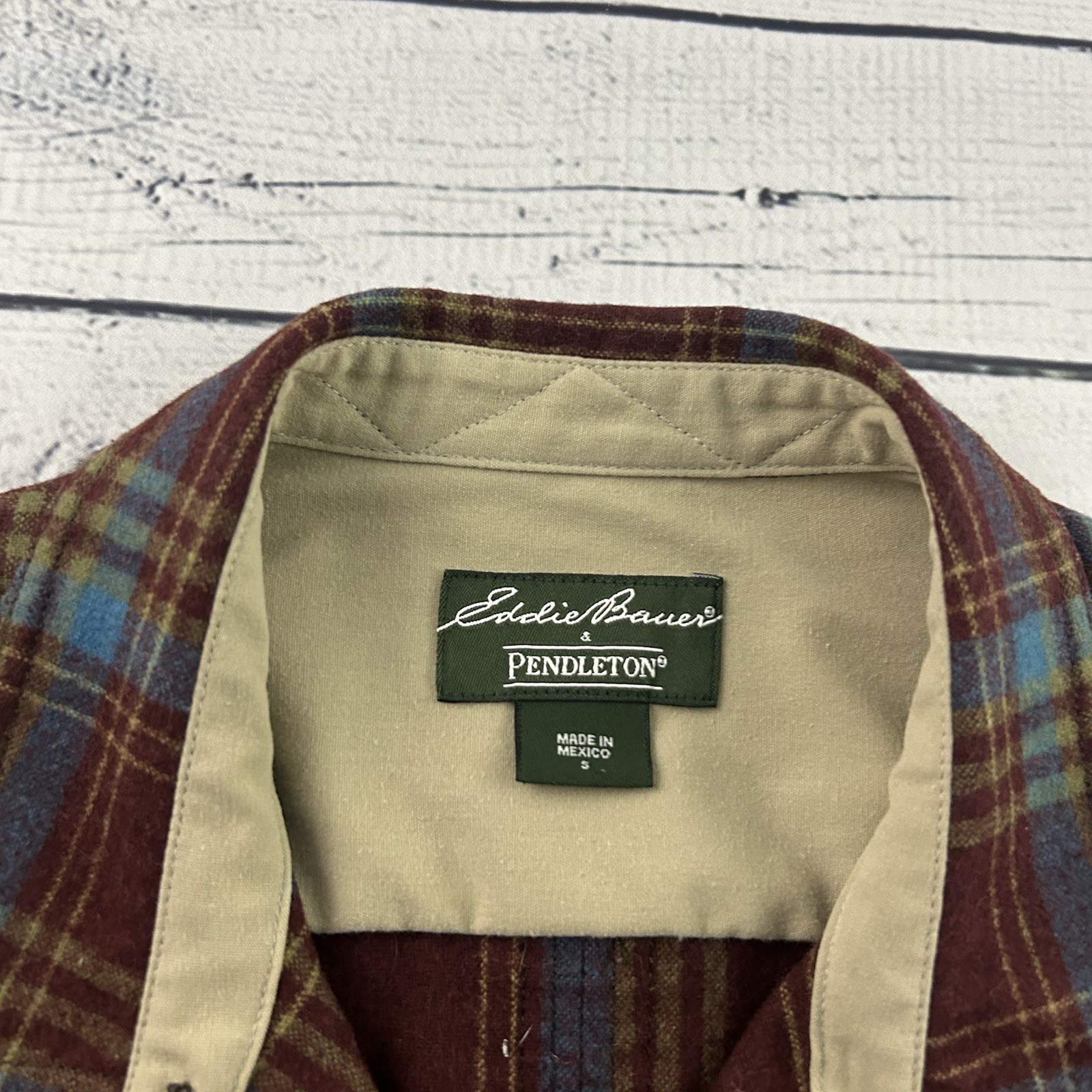 Eddie Bauer Pendleton Wool Plaid Button Front Shi… - image 2