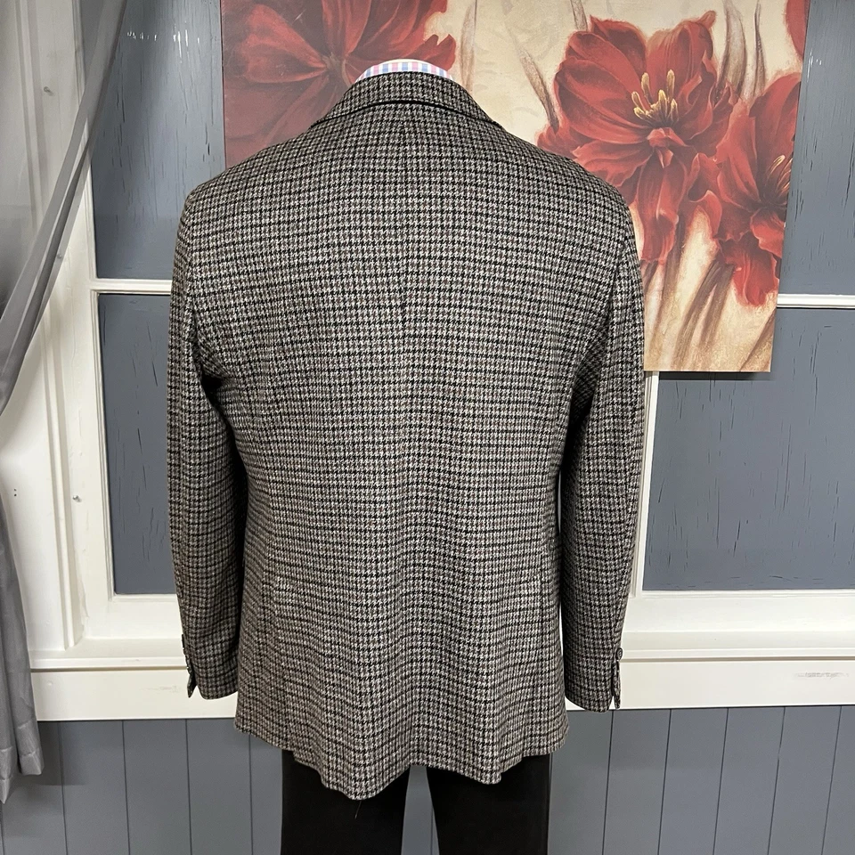 Chaqueta Blazer Joseph Abboud Para Hombre 48R Ajuste Moderno Lana Algodón Marrón/Gris/Negro Foto 3 de 4