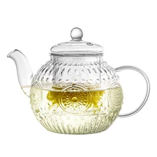 Vintage Glass Teapot Kettle with Removable Infuser 32OZ/1000ml Borosilicate