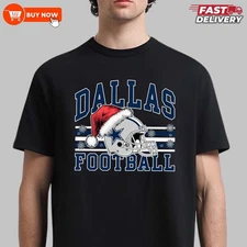 Dallas Cowboys Christmas Santa Hat NFL Football TShirt - Multicolors, Full Size