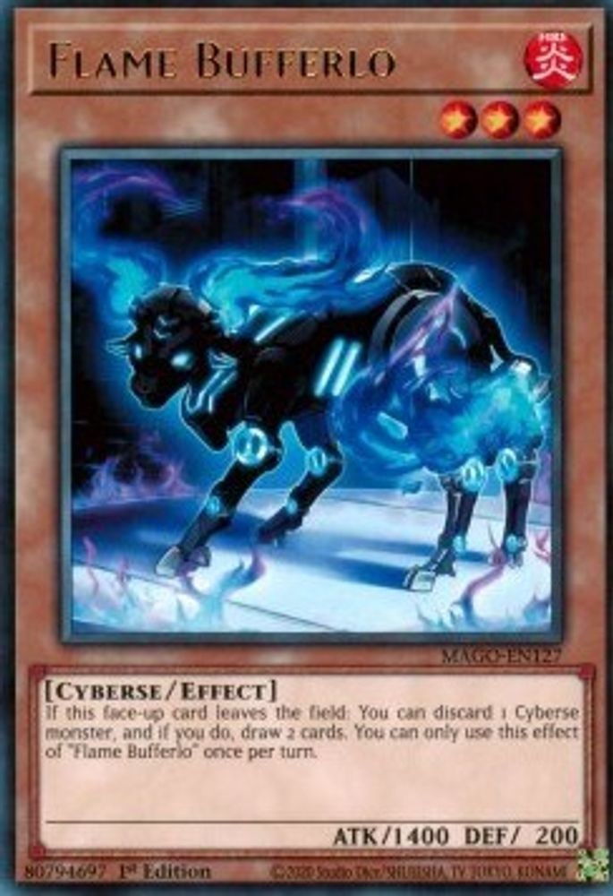 2020 YuGiOh MAGO Flame Bufferlo (#MAGO-EN127, 1st Edition, Rare, Lightly Played)