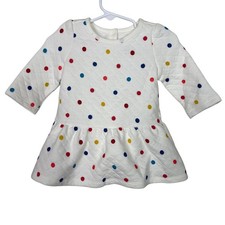 Baby Gap NWT 3-6 months Quilted Dot Dress Bloomers Long Sleeves Rainbow Dots