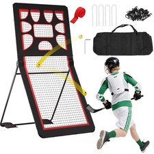 Heavy-Duty Lacrosse Rebounder for Backyard with Bonus Target Network /Strip