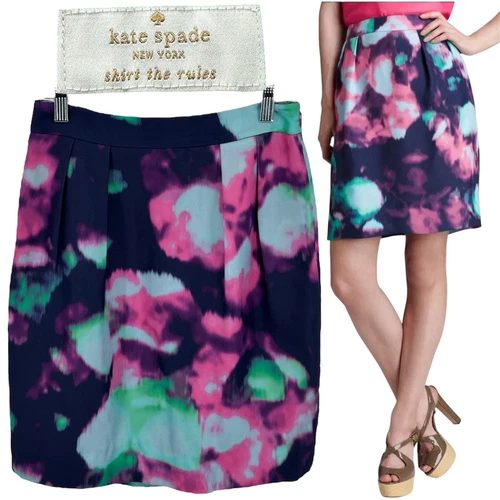 Gonna Kate Spade rosa viola Barry astratta acquerello tinta unita linea A 0 $298