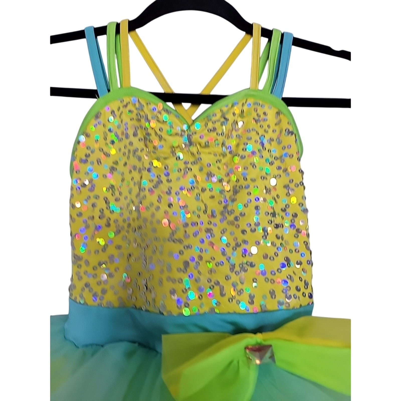 Weissman Girls Sequin Tutu Dance Costume Yellow B… - image 3