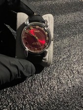 Rare Vintage Oris Swiss Made Hand Wind Men's Watch RED FACE