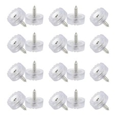20Pcs 0.7" Screw-On Rubber Feet Non Slip Furniture Pads Chair Glides Clear