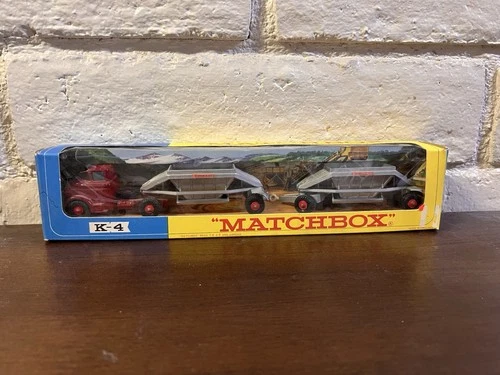 VINTAGE LESNEY MATCHBOX KING SIZE K-4 FRUEHAUF HOPPER TRAIN MINTY w/ORIGINAL BOX