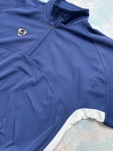 Vintage Nike Team Zip Track Jacket Logo Drill 1990s Hombres Talla M Azul - Imagen 16 de 24