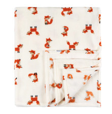 Gerber Baby Boys Fleece Blanket NEW Fox Design 30" x 36" Adorable