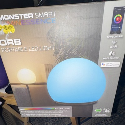 Monster Smart Illuminessence Orb Portable LED Light Wi-Fi App/Voice IPX4