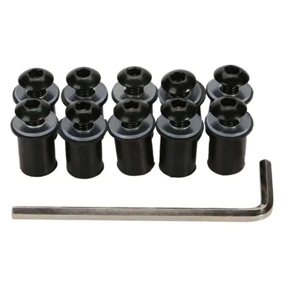 10X Motorcycle M5 x 15mm CNC Windscreen Windshield Screw Bolts Nuts Fastener Kit - Image 2 of 4