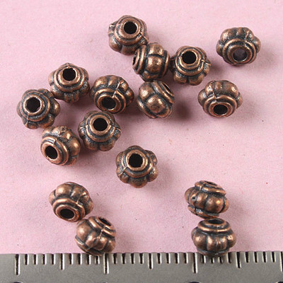 100pcs 4.6*4mm copper-tone pumpkin spacer beads h1800