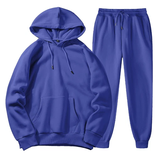 Men's Tracksuit 2 Piece Hooded Athletic Sweatsuits Casual Running Jogging Sports - Picture 4 of 29