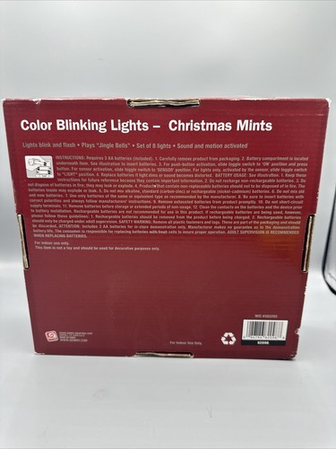 Gemmy Set Of 8 Christmas Color Blinking Lights Plays Music WORKS See Video - Picture 4 of 13