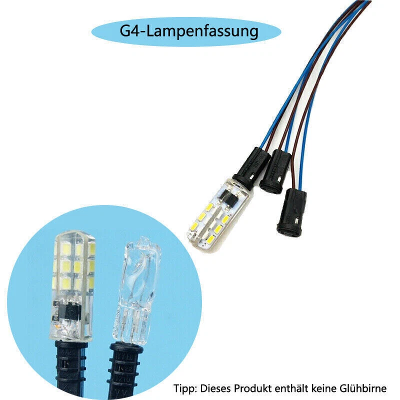 10pcs G4 Base Lamp Holder LED bulb Socket Cable,Halogen Down Light Fittings 12V - Image 2 of 4