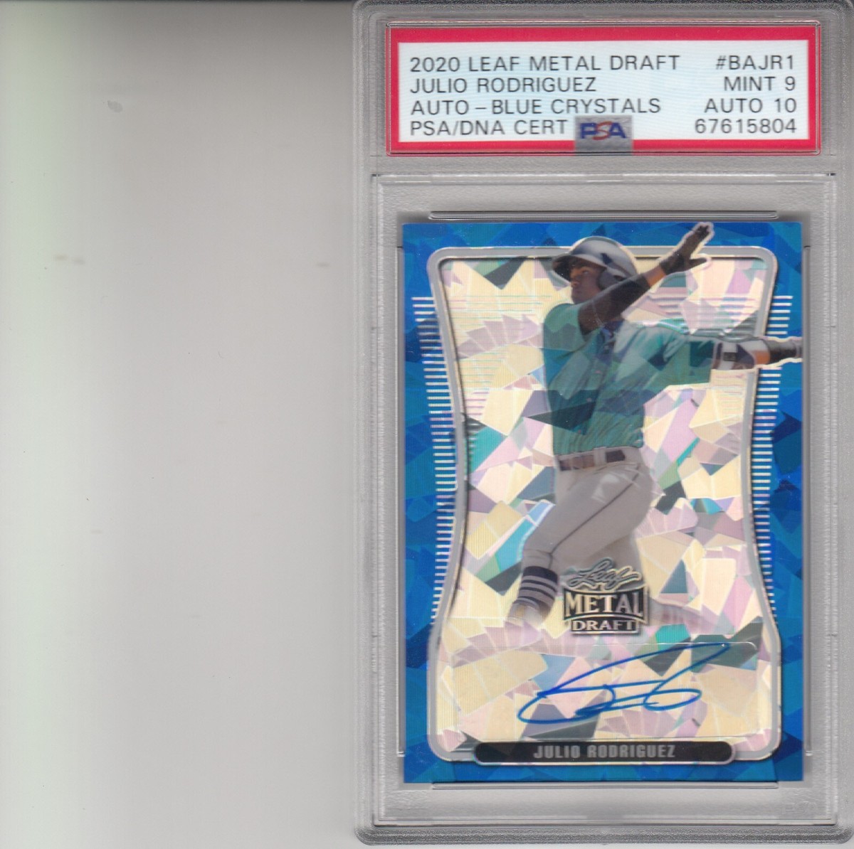 2020 Leaf Metal Draft BAJR1 Julio Rodriquez Blue Crystals
