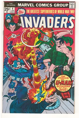 Invaders #4 (F) 1975 Marvel Comics - ''U-Man Must Be Stopped!''