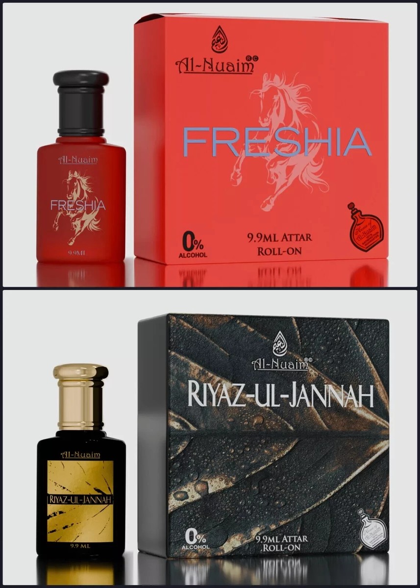 Al Nuaim Freshia 9.9ML & Riyaz Ul Jannah 9.9ML Attar (pack of 2
