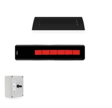 SunStar glass 48" 35000BTU Patio NG Heater fixed black Mount and shield, N7 SGL0