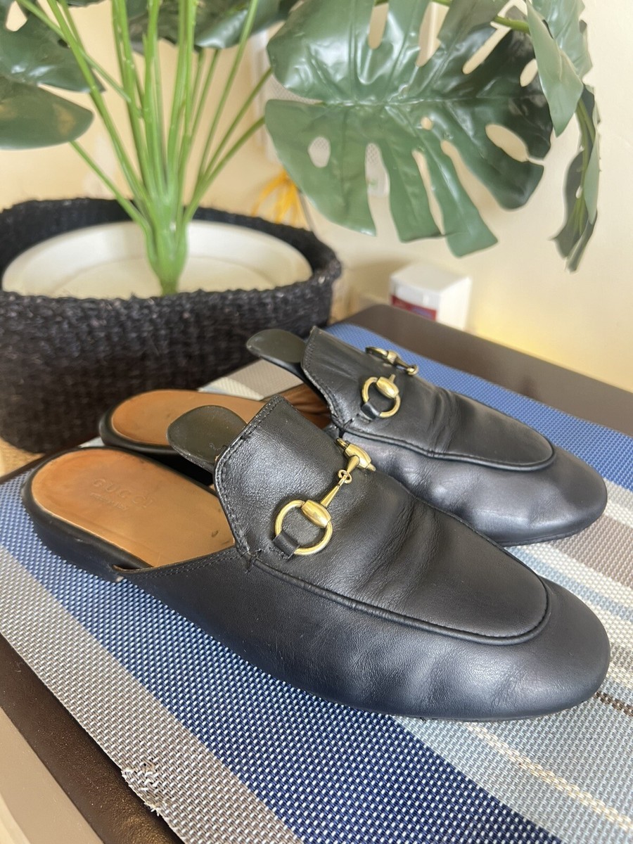 Gucci 423513 Princetown Womens Leather Slip On Loafers EU 36 || US
