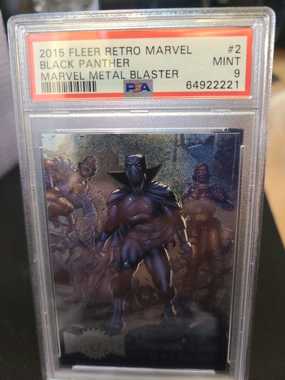 2015 marvel fleer retro metal blaster PSA 9 Black Panther