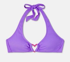 Women's Heart Detail Bralette Bikini Top - Wild Fable Purple XS