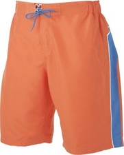 J N Swim Shorts Trunks Bermuda Brand Orange/Aqua Teflon NEW in S