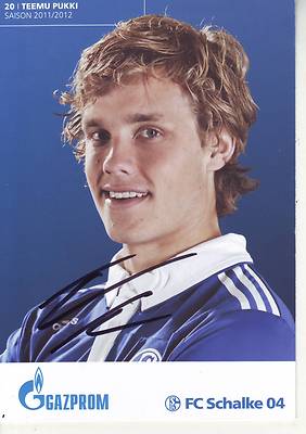 Football player card teemu pukki schalke 04 team signed | eBay