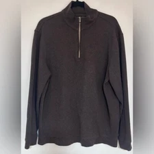 Jared Lang Men's 1/4 Zip Pullover Brown Sweater Size Large