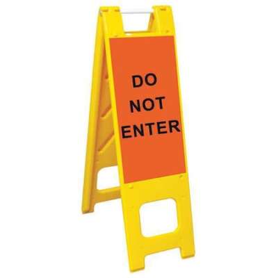 Zoro Select 150-Yhlgeg   Yellow A-Frame Barricade Sign, Polyethylene, 45 In H,