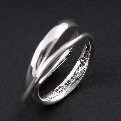 Georg Jensen Sterling Ring # 369. Modern. Silber. Möbius. Vivianna Torun. 355234