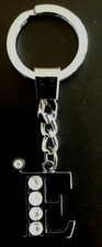 Rhinestone Studded Small Alphabet Initial E Letter Keychain Key Bag Charm 100