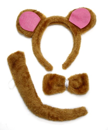 Halloween Xmas Party Combined Animal Headband Bowtie Tail 3pc Unisex Costume - Picture 18 of 53