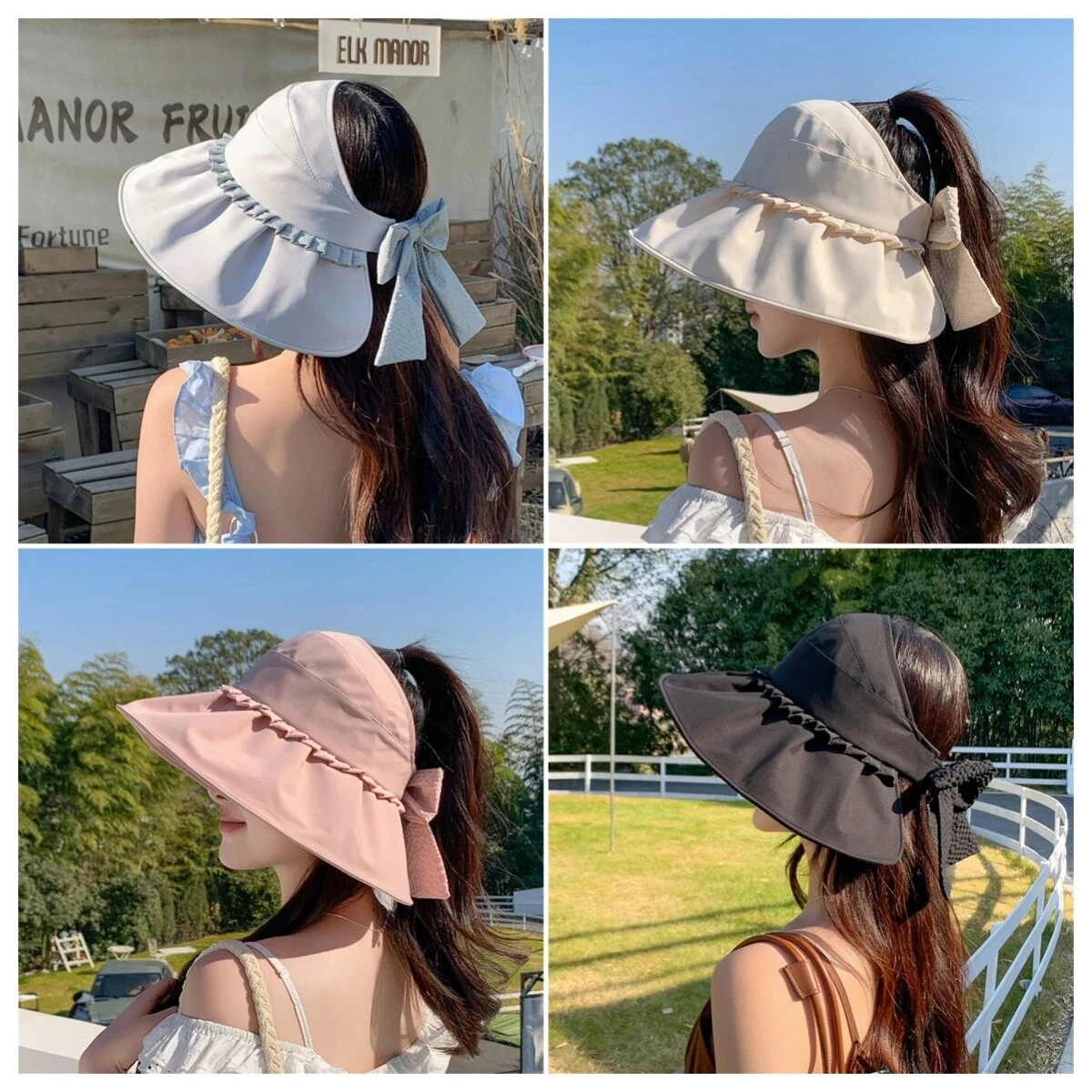 Fashion Open-top Sun Hat Women Girls Wide Brim UV Protection Visor Hat Beach Hat
Opens in a new wind