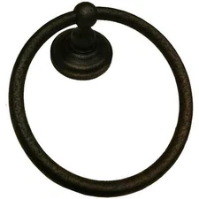 Rustic Oil Rubbed Bronze Sandcast Style Towel Ring