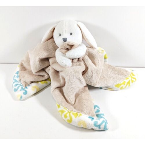 Blankets and Beyond White Puppy Brown Blue Security Blanket Lovey