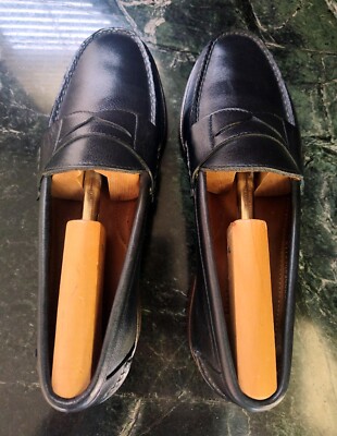 $400 RALPH LAUREN NAVY LEATHER CLASSIC LOAFERS SHOES 8.5  display picture 1
