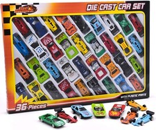 36Pcs Die Cast Cars Metal Toy Diecast Mini Racing Vehicles For Kids Gift Playset