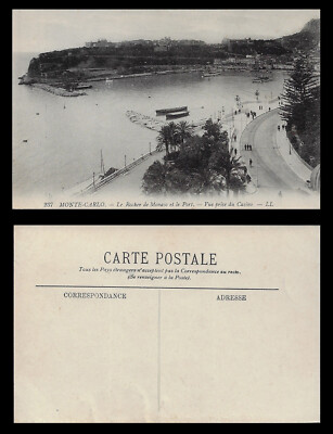 MONACO - Monte-Carlo - Le Rocher de Monaco et le Port - Vue prise du Casino - PC
