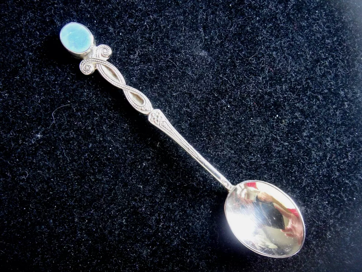 VINTAGE AUSTRALIAN OPAL STERLING SILVER SPOON 3.75