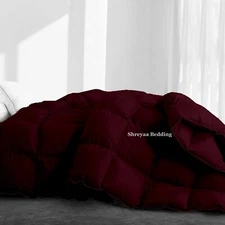 Branded Down Alternative Comforter+Sheet Set Full XL Size Wine Solid