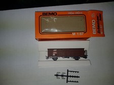 BEMO 2255 SCALA H0m 1/87 CARRO APERTO A 2 ASSI RhB RETICA  MARRONE