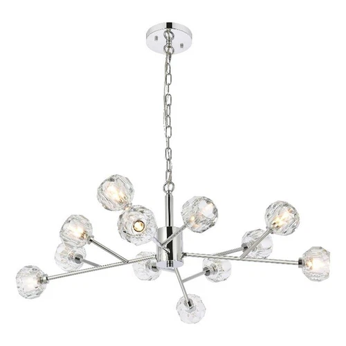 Elegant Lighting Graham 12-Light Modern Crystal Pendant in Chrome - Picture 1 of 8