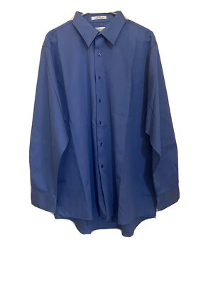 van heusen regular fit long sleeve dress shirt Van Heusen Men's Long Sleeve Dress Shirt Regular Fit Large 16/16.5 Blu –  Casual Cache main image 0