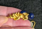 Genuine Blue Lapis 16.25ctw ~ Dragon Ion YG Plated Earrings. Unused  — photo 4